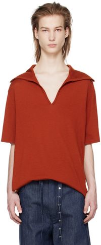 T/SEHNE SSENSE Exclusive Orange Open-Seam Polo