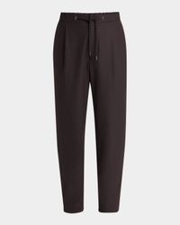 Men's Pleated Cashmere Stretch Drawstring Pants
