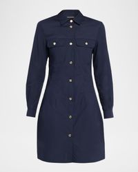 Cotton Poplin Mini Shirtdress