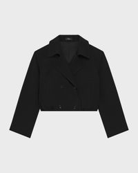 Oversized Double-Breasted Crop Trench Coat