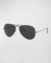 Men's Polarized Metal Aviator Sunglasses, 62MM