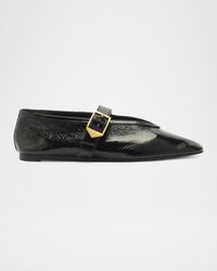 Courtney Leather Buckle Flats