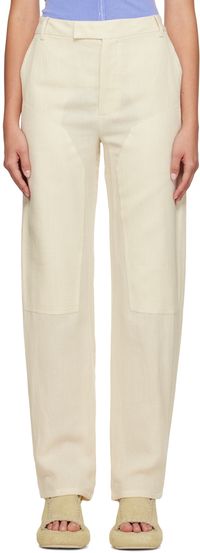 Eckhaus Latta Off-White Relaxed-Fit Trousers