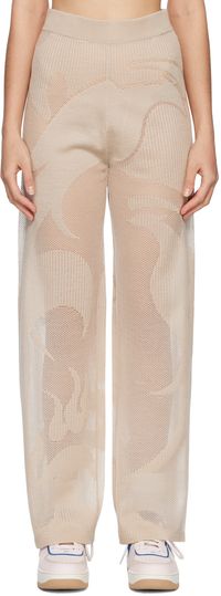Feng Chen Wang Beige Phoenix Trousers