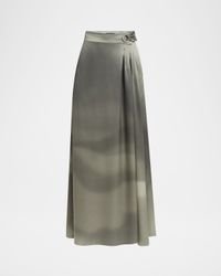 Ombre Silk Maxi Wrap Skirt