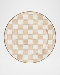 Mocha Check Charger Plate