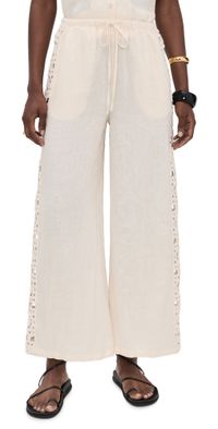 Little Lies Side Crochet Pants Cream M