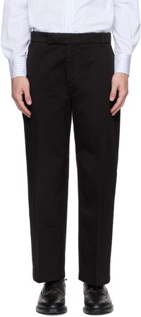 Thom Browne Black Cotton Twill Utility Trousers