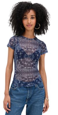 Miaou Mini Tee Navy Bandana XS