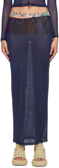 Eckhaus Latta Navy Prom Maxi Skirt