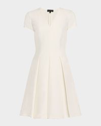 Emma Pleated V-Neck Mini Dress