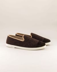Angarde - Chausson homme laine, marron camel - Taille 46 - Marron