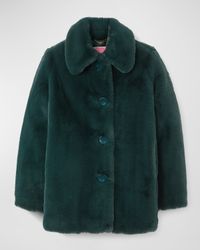 single-breasted faux fur jacket