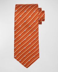 Men's Venere Silk Gancini Stripe Tie