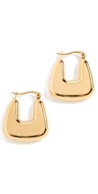 By Adina Eden Solid Graduated Square Shape Hoop Earrings Gold One Size