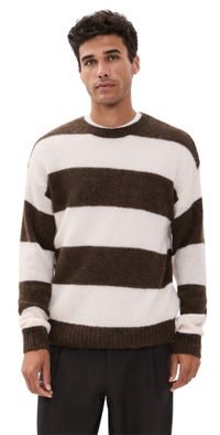 Closed Stripe Crewneck Jumper Espresso Brown M