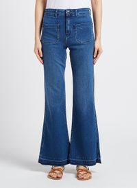 Swildens - Jean flare en coton délavé - Taille 29 - Bleu