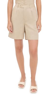 Onia Air Linen Pleated Bermuda Shorts Jute 6