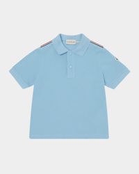 Boy's Tri-Stripe Pique Polo Shirt, Size 4-10