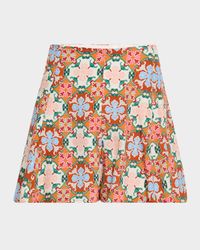 Miles Mosaic-Print Viscose Shorts