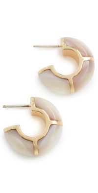 Lizzie Fortunato Zellige Hoops In Mother-of-Pearl White One Size