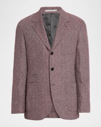 Men's Wool and Cashmere Chevron Sport Jacket