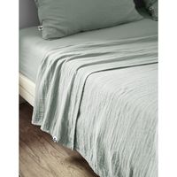 L'effet Papillon - Drap plat gaïa toutes dimensions gaze de coton - Taille 270x300 cm - Bleu