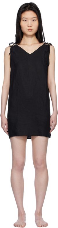 Deiji Studios Black Looped Minidress