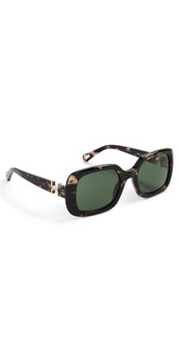 Chloé Square Sunglasses Havana-Havana-Green One Size