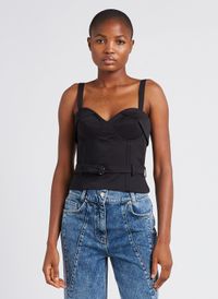 Iro - Bustier corset ajusté en coton stretch - Taille 38 - Noir