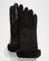 Seamed Touchscreen Shearling-Lined Gloves