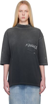 Maison Margiela Gray Graffiti Logo T-shirt