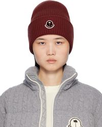 Moncler Genius Bonnet bourgogne à logo - Moncler x Palm Angels