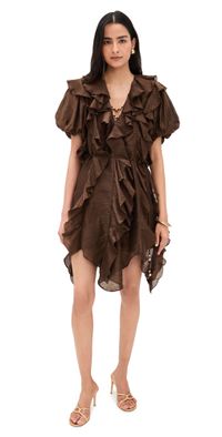 Aje Voyager Mini Dress Chocolate 8