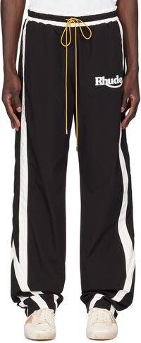 Rhude Pantalon de survêtement de style ski noir et blanc cassé