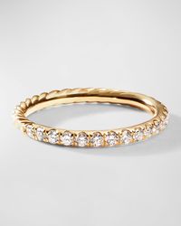Cable Collectibles Stack Ring with Diamonds in 18K Gold, 2mm
