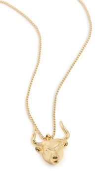 Kenneth Jay Lane Western Bull Necklace Gold One Size