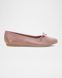 Emma Leather Bow Ballerina Flats