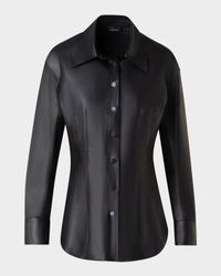 Nappa Leather Fitted Blouse