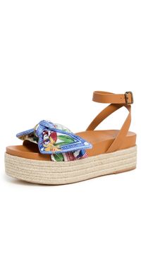 FARM Rio Scarf Flatform Espadrilles Camel 11