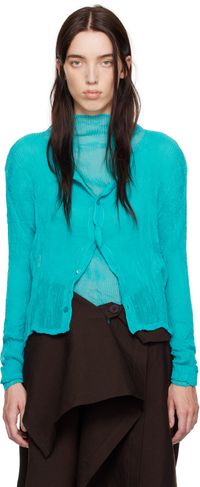 ISSEY MIYAKE Blue Chiffon Twist 2 Cardigan