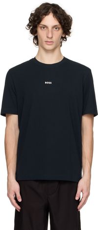 BOSS Navy Relaxed-Fit Logo Print T-shirt