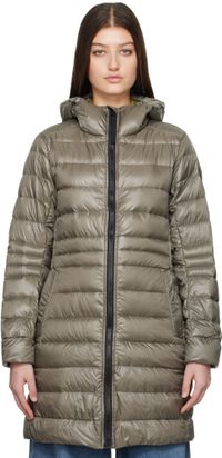 Canada Goose Blouson Cypress vert rembourré en duvet à capuche - Black Label