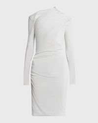 Metallic Ruched Jersey Mini Dress