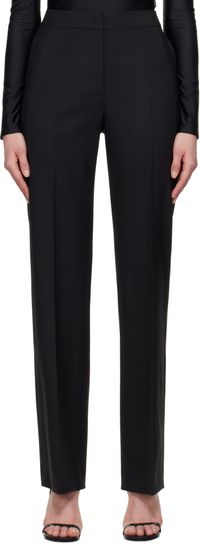 Marine Serre Pantalon ample noir en sergé de laine vierge