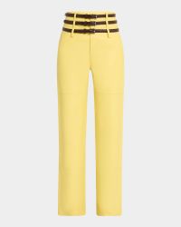 Ally Leather Trousers with Triple Belt