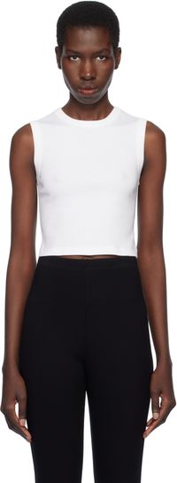 FLORE FLORE White Esmé Crop Tank Top