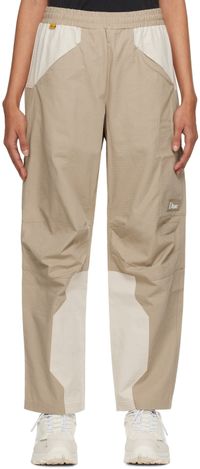 Dime Beige Paneled Trousers