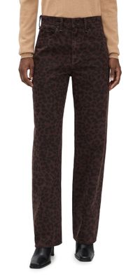 rag & bone Shea Leopard Full Relaxed Straight Pants Leopard 29