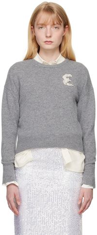 Erdem Gray Appliqué Sweater